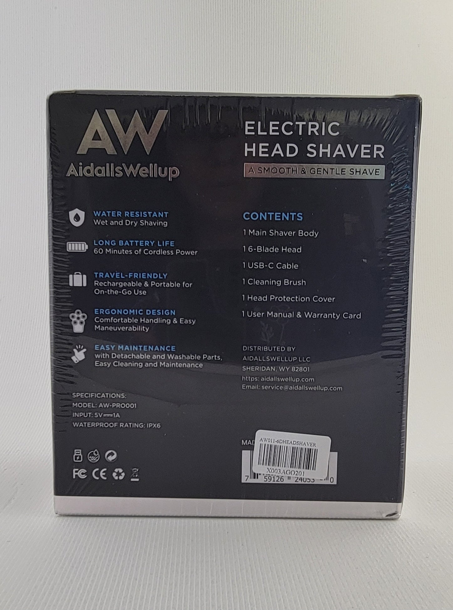 AidallsWellup Electric Head Shaver