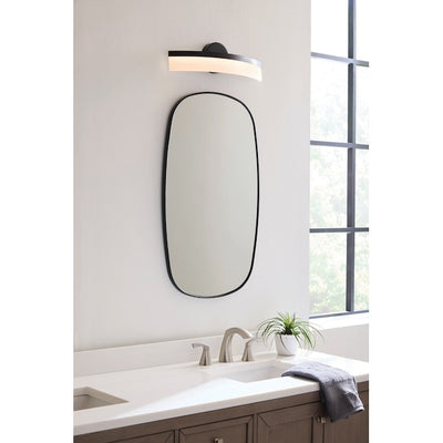 Origin 21 Lynnpark 20-Inch Matte Black LED Vanity Light with Frosted Acrylic Shade