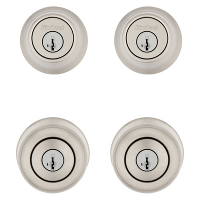 Kwikset Cove Satin Nickel SmartKey Security Combo Pack