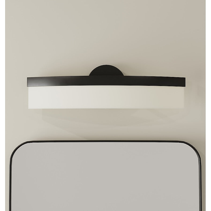 Origin 21 Lynnpark 20-Inch Matte Black LED Vanity Light with Frosted Acrylic Shade