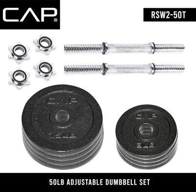 CAP Barbell 25-Pound Adjustable Dumbbell Weight Set