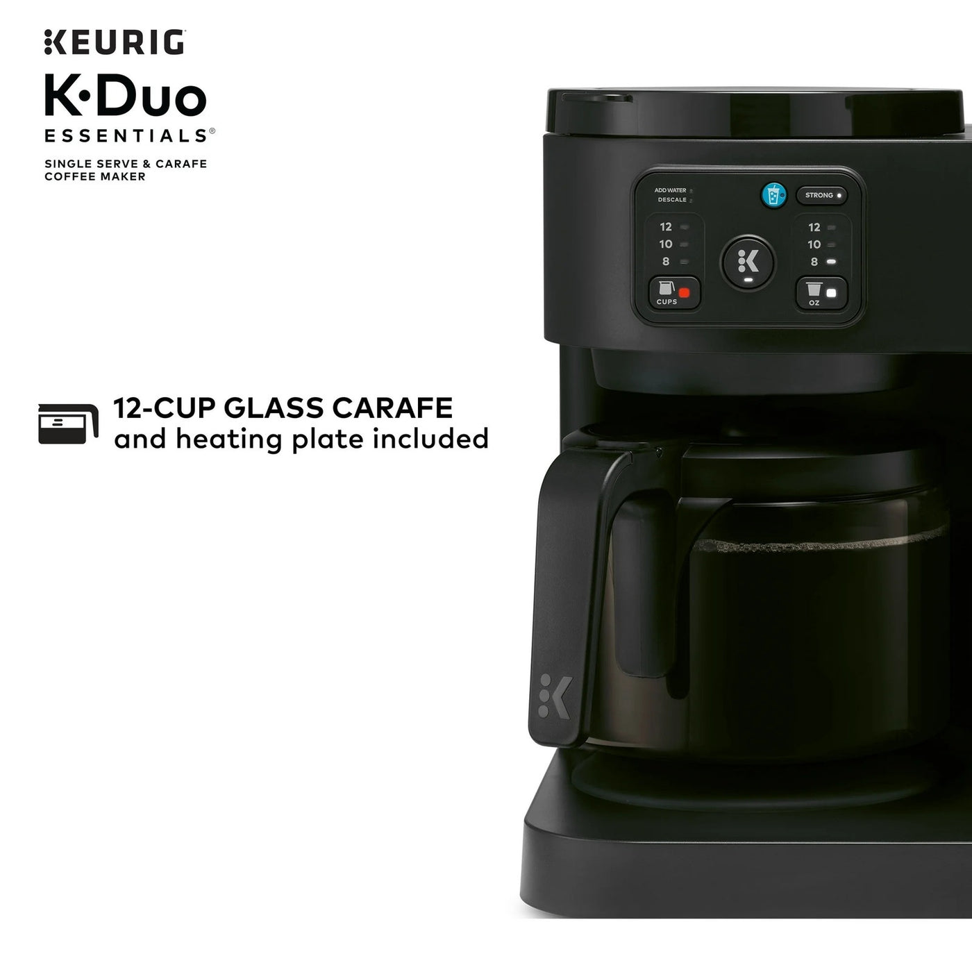 Keurig K-Duo Essentials, Hot & Iced Single-Serve K-Cup Pod Coffee Maker & Carafe