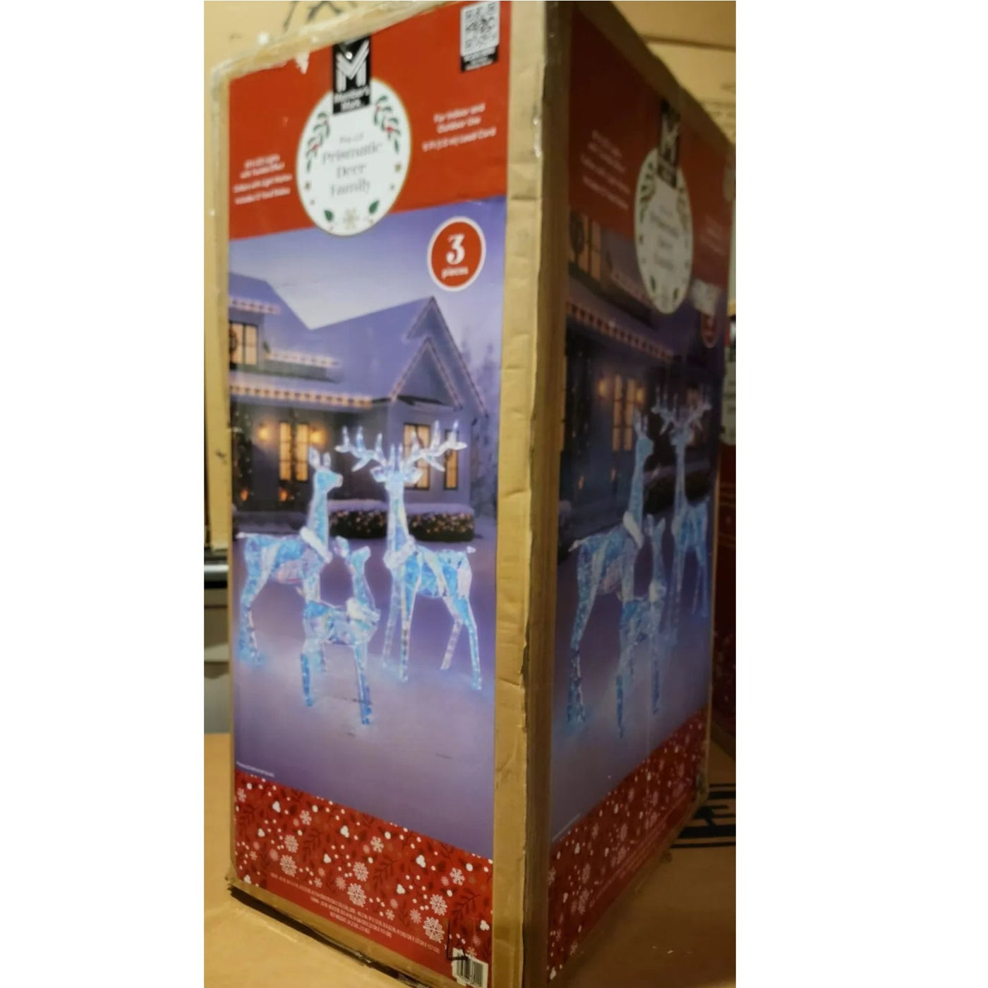 Member's Mark LED Pre-Lit Prismatic Deer Family Iridescent LED Lights – 3-Piece