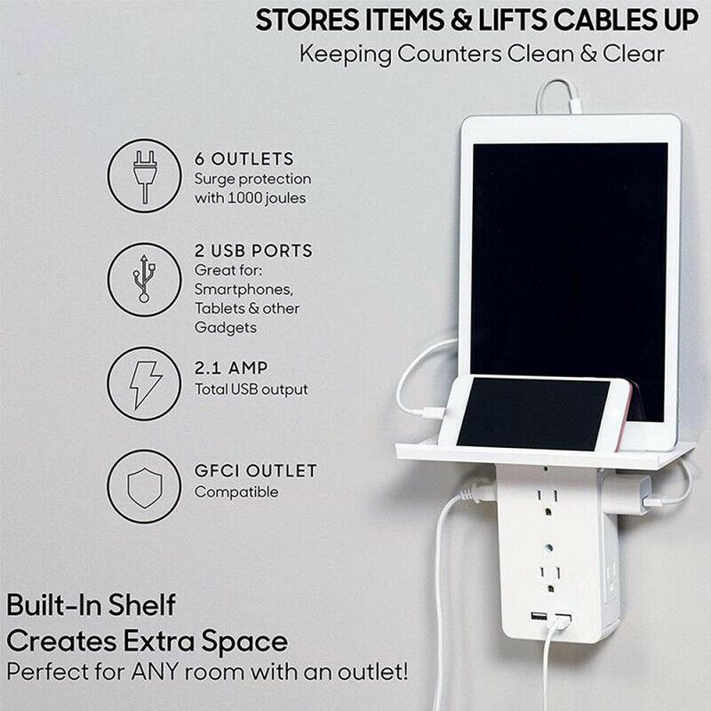 8 Port Electrical Socket Shelf