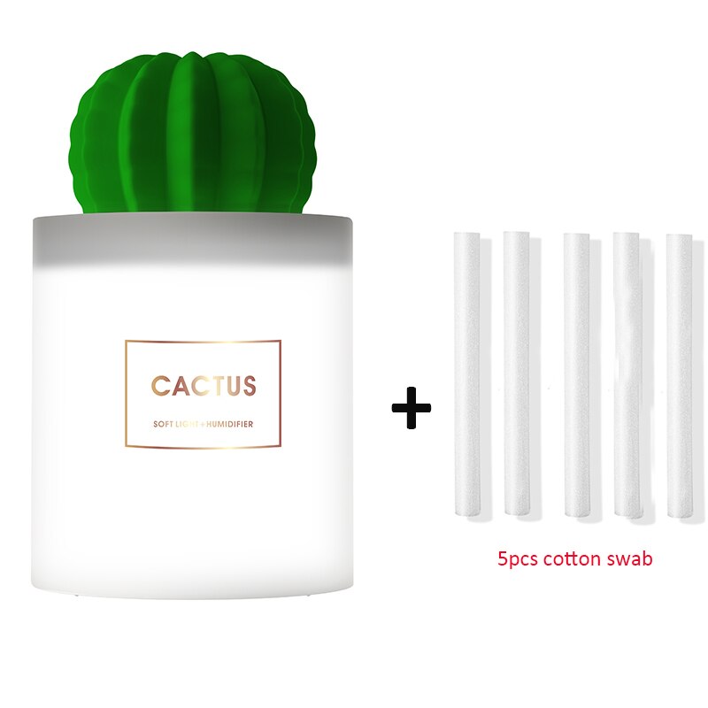 LED Cactus Essential Oil Diffuser with Filter Option