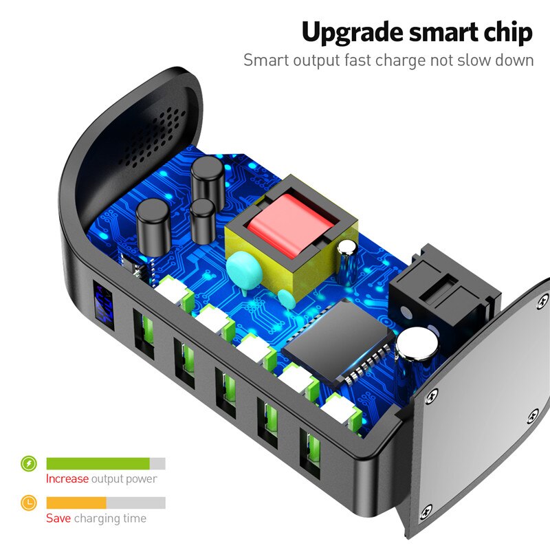 USLION 5 Port USB Charger HUB with LED Display