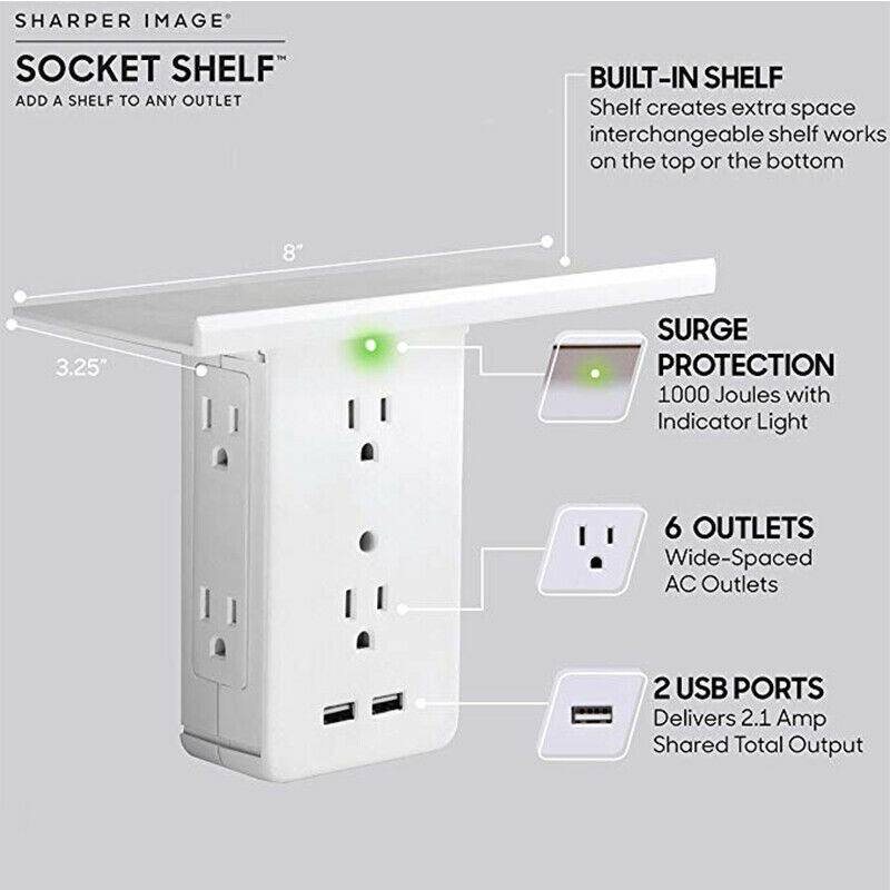 8 Port Electrical Socket Shelf