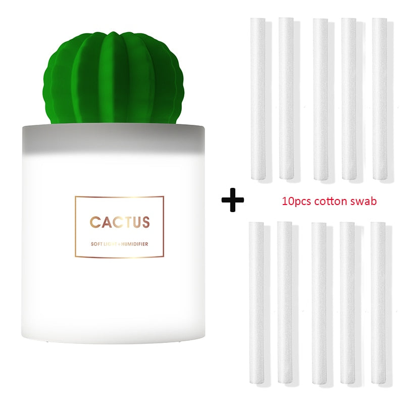 LED Cactus Essential Oil Diffuser with Filter Option