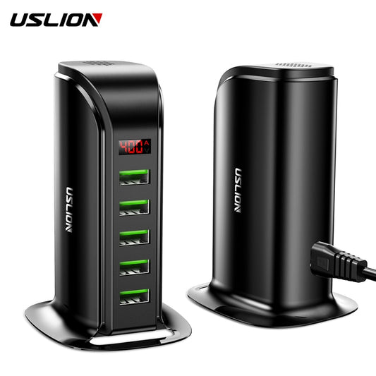 USLION 5 Port USB Charger HUB with LED Display